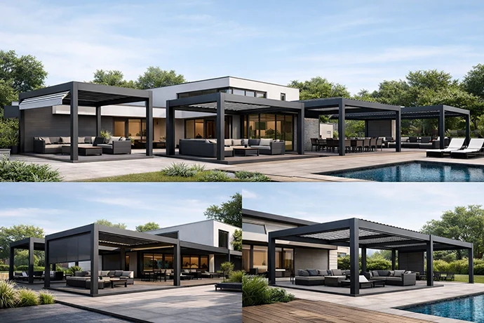 custom louvered pergola layout and roof system options – 1 custom louvered pergola layout and roof system options - 1