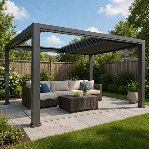 retractable louvered pergola – 111 retractable louvered pergola - 111