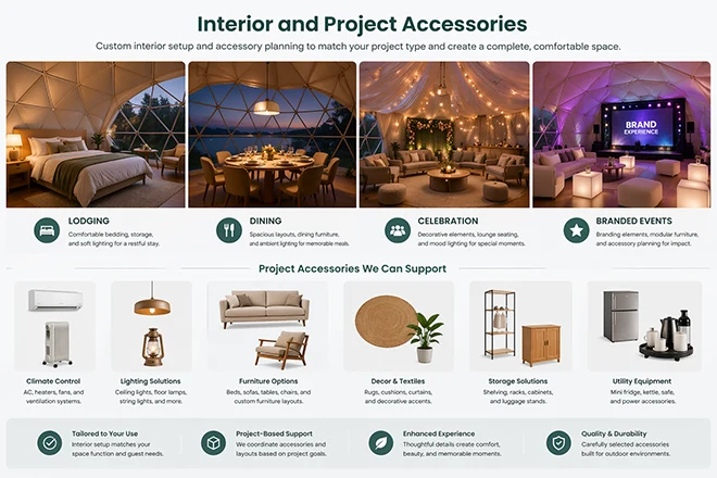 interior and project accessories of clear dome tent – 1 interior and project accessories of clear dome tent - 1