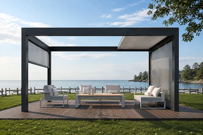 custom louvered pergola layout and roof system options - 2