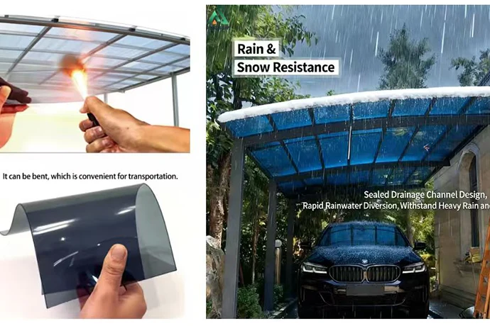 polycarbonate roof options of aluminum carports - 2