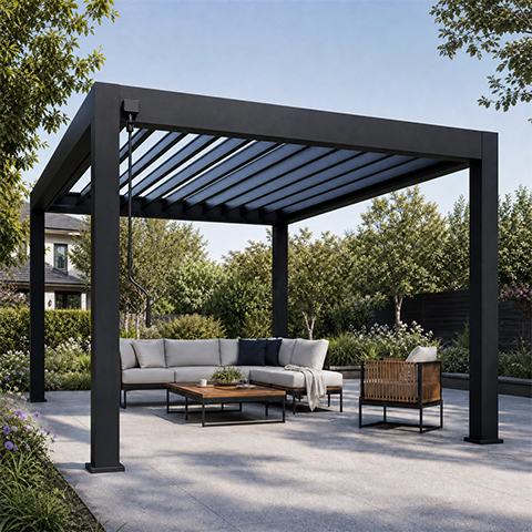 manual louvered pergola - 113