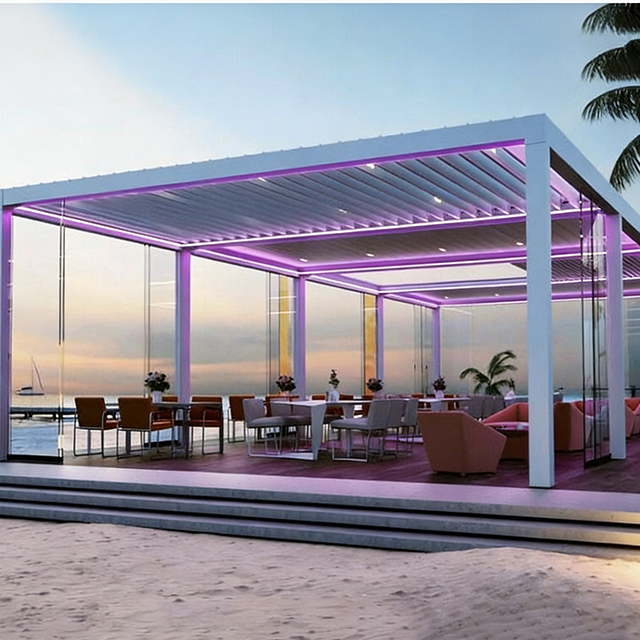 Modern aluminum louvered pergola