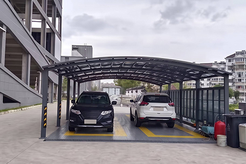 curved roof aluminum carports - 1