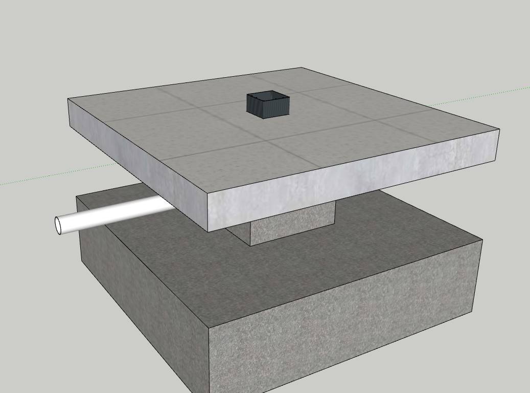 Heavy-duty aluminum pergola post internal drainage tube and concealed anchor base plate