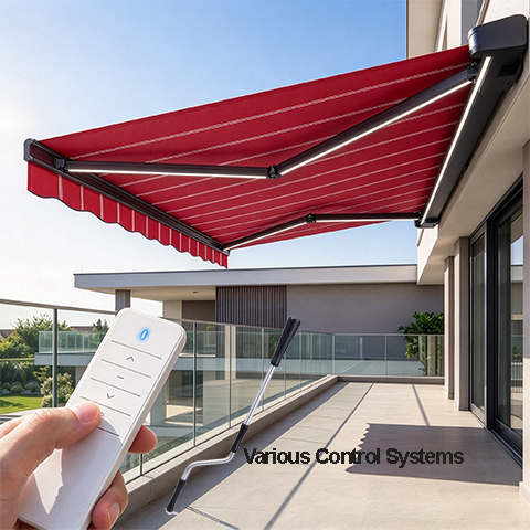Retractable Awning Versatile Remote and Manual Control Systems retractable louvered pergola - 111